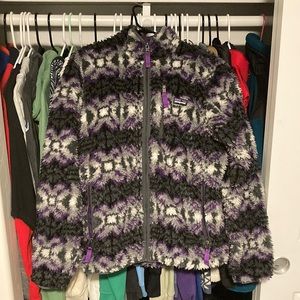 Patagonia Retro-X Aztec Rare 2013 Deep Pile Sherpa Jacket Purple Multi-Color
